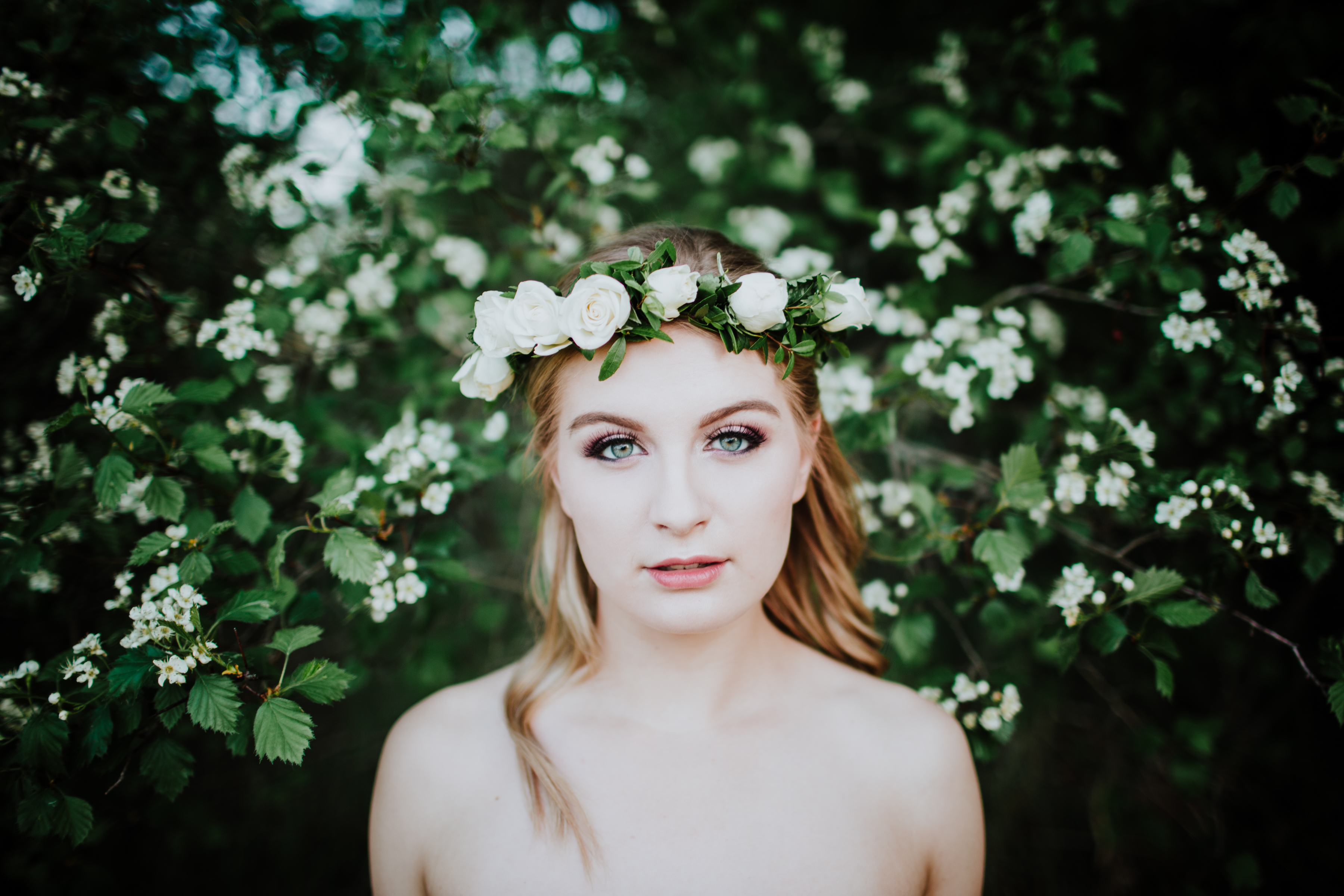 Beautiful styled portrait with floral elements